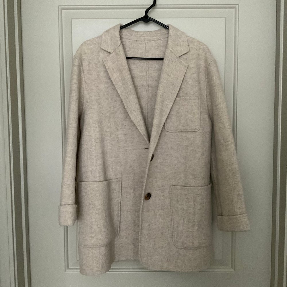 Beige 100% Wool Coat